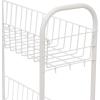 Household Essentials Matte Black Slim, 3 Shelf Storage Cart with Wheels(7″ White – Basic)