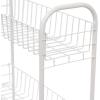 Household Essentials Matte Black Slim, 3 Shelf Storage Cart with Wheels(7″ White – Basic)