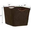 Household Essentials Medium Tapered Soft-Side Storage Bin with Wood Handles(Brown)