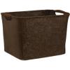 Household Essentials Medium Tapered Soft-Side Storage Bin with Wood Handles(Brown)