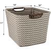Household Essentials Medium Tapered Soft-Side Storage Bin with Wood Handles(Chevron)