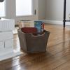 Household Essentials Medium Tapered Soft-Side Storage Bin with Wood Handles(Cocoa)