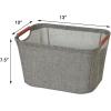 Household Essentials Medium Tapered Soft-Side Storage Bin with Wood Handles(Gray)