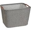Household Essentials Medium Tapered Soft-Side Storage Bin with Wood Handles(Gray)