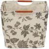 Household Essentials Medium Tapered Storage Bin with Wood Handles, Floral Pattern(Medium)
