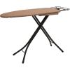 Household Essentials Mega Wide Top Ironing Board, 4-Legs, Steel Top Ironing Board with Fixed Iron Rest, FiberTech Cover and Fiber Pad, Scorch and Stain Resistant, Antique Bronze Frame(Brown/Bronze)