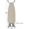 Household Essentials Mega Wide Top Ironing Board, 4-Legs, Steel Top Ironing Board with Fixed Iron Rest, FiberTech Cover and Fiber Pad, Scorch and Stain Resistant, Antique Bronze Frame(Natural/Silver)