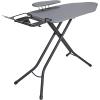 Household Essentials Mega Wide Top Ironing Board, 4-Legs, Steel Top Ironing Board with Fixed Iron Rest, FiberTech Cover and Fiber Pad, Scorch and Stain Resistant, Antique Bronze Frame(Grey/Black)