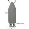 Household Essentials Mega Wide Top Ironing Board, 4-Legs, Steel Top Ironing Board with Fixed Iron Rest, FiberTech Cover and Fiber Pad, Scorch and Stain Resistant, Antique Bronze Frame(Grey/Silver)