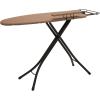Household Essentials Mega Wide Top Ironing Board, 4-Legs, Steel Top Ironing Board with Fixed Iron Rest, FiberTech Cover and Fiber Pad, Scorch and Stain Resistant, Antique Bronze Frame(Brown/Bronze)