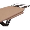 Household Essentials Mega Wide Top Ironing Board, 4-Legs, Steel Top Ironing Board with Fixed Iron Rest, FiberTech Cover and Fiber Pad, Scorch and Stain Resistant, Antique Bronze Frame(Brown/Bronze)