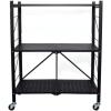 Household Essentials Metal 3-Tier Foldable Utility Rack, Black