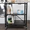 Household Essentials Metal 3-Tier Foldable Utility Rack, Black
