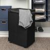 Household Essentials Narrow Collapsible Laundry Hamper with Liner and Lid, Silver(Black)