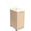 Household Essentials Narrow Collapsible Laundry Hamper with Liner and Lid, Silver(Latte)