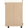 Household Essentials Narrow Collapsible Laundry Hamper with Liner and Lid, Silver(Latte)