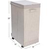 Household Essentials Narrow Collapsible Laundry Hamper with Liner and Lid, Silver(Silver)