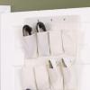 Household Essentials Over The Door 24 Packet Shoe Storage Organizer, Natural Canvas