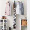 Household Essentials Over-The-Door Cotton Blend and Plastic Shoe Organizer with 20 Storage Pockets, Denim(Black)