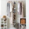 Household Essentials Over-The-Door Cotton Blend and Plastic Shoe Organizer with 20 Storage Pockets, Denim(Latte)