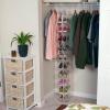 Household Essentials Over-The-Door Cotton Blend and Plastic Shoe Organizer with 20 Storage Pockets, Denim(Natural)