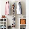 Household Essentials Over-The-Door Cotton Blend and Plastic Shoe Organizer with 20 Storage Pockets, Denim(Silver)