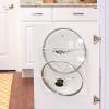 Household Essentials Oversized Cabinet Door Lid Holder, 3 Slots, Steel Wire Frame, White Powder Coating, Easy Installation, Hardware Included, Great for Larger Skillet Lids or Paper Bags(White Powder Finish)