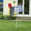 Household Essentials Portable Umbrella Clothesline, 64 Ft of Hanging Space, Pre-Strung with Stable Base, Silver(Portable Drying Rack)