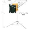 Household Essentials Portable Umbrella Clothesline, 64 Ft of Hanging Space, Pre-Strung with Stable Base, Silver(Portable Drying Rack)