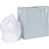 Household Essentials Rectangular Double Sorter with Handles, Blue and White Stripe