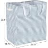 Household Essentials Rectangular Double Sorter with Handles, Blue and White Stripe