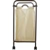 Household Essentials Rolling Laundry Sorter, 4 Bag Laundry Sorter Cart with Washable and Removable Bags, White(Natural/Bronze)