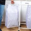 Household Essentials Rolling Laundry Sorter, 4 Bag Laundry Sorter Cart with Washable and Removable Bags, White(White/White)