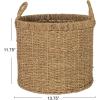 Household Essentials Round Seagrass Basket with Handles, Natural