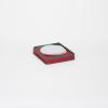 Household Essentials Saucer Storage Box, Holds 12 Saucers with Felt Protectors, Windowed Panel, 2 Riveted Handles, Foldable and Stackable Box(Red)