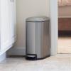 Household Essentials Slim Trash Can, 10 Liter / 2.6 Gallon, Stainless Steel Bathroom Step Trash Can, Easy to Clean 94433-1