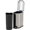 Household Essentials Slim Trash Can, 10 Liter / 2.6 Gallon, Stainless Steel Bathroom Step Trash Can, Easy to Clean 94433-1