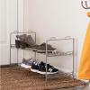 Household Essentials Stackable Two-Tier Shoe Rack, Chrome