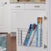 Household Essentials Tall Door Mount Cabinet Organizer, Sturdy Steel Wire Frame, Elegant Nickel Powder Finish, Mounts to Solid Surface, Included Hardware, Great for Tall or Large Items(Nickel Powder Finish)