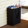 Household Essentials The Recycler Bag, Compact Recycling Center, 600D Polyester with Durable Chipboard Sides, Black(Recycler)