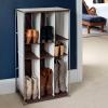 Household Essentials Transformer Boot Storage Rack, Adjustable Cubbies, Soft Poly-Cotton Fabric, Sturdy Steel Frame, Versatile and Stylish, Perfect for Short, Mid and Tall Boots, Natural and Brown 23 Inch