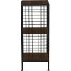 Household Essentials Trellis Open Storage Bookshelf with 2 Cube Compartments Mid Century Walnut Wood Grain and Black Metal(Walnut)