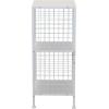 Household Essentials Trellis Open Storage Bookshelf with 2 Cube Compartments Mid Century Walnut Wood Grain and Black Metal(White)