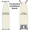 Household Essentials Universal Ironing Board Cover and Pad | Fits Standard and Wide Top Boards | Beige