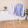 Household Essentials Valet Folding Clothes Rack, Strong Metal X-Frame, Chic Design, Great for Guest and Dressing Rooms, Portable and Easy to Use, Folds Flat, White(White)