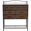 Household Essentials Victorian Style 8-Drawer Tower Storage Organizer Unit, Multicolor(Walnut)