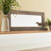 Household Essentials Walnut Rectangle Mirror Wall Décor(Ashwood)