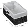 Household Essentials Wicker Basket Set, 3 Pieces, 1 Large and 2 Small Water Hyacinth Baskets for Storage and Organization(Paper Rope)