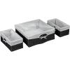 Household Essentials Wicker Basket Set, 3 Pieces, 1 Large and 2 Small Water Hyacinth Baskets for Storage and Organization(Paper Rope)
