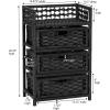 Household Essentials Woven 3 Drawer Chest with Cutout Handles(Black)